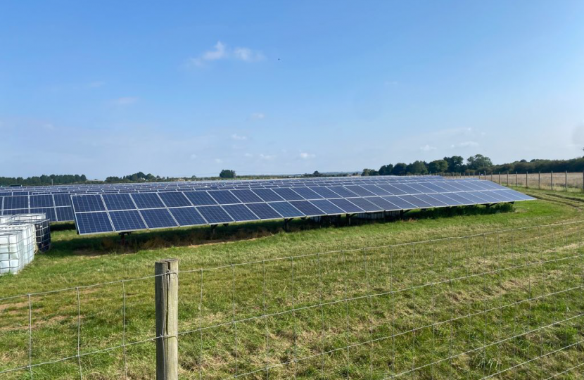 Solar panels in a field