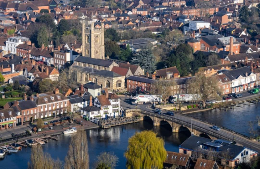 Aerial shot of Henley-on-Thames