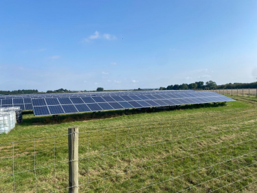 Solar panels in a field